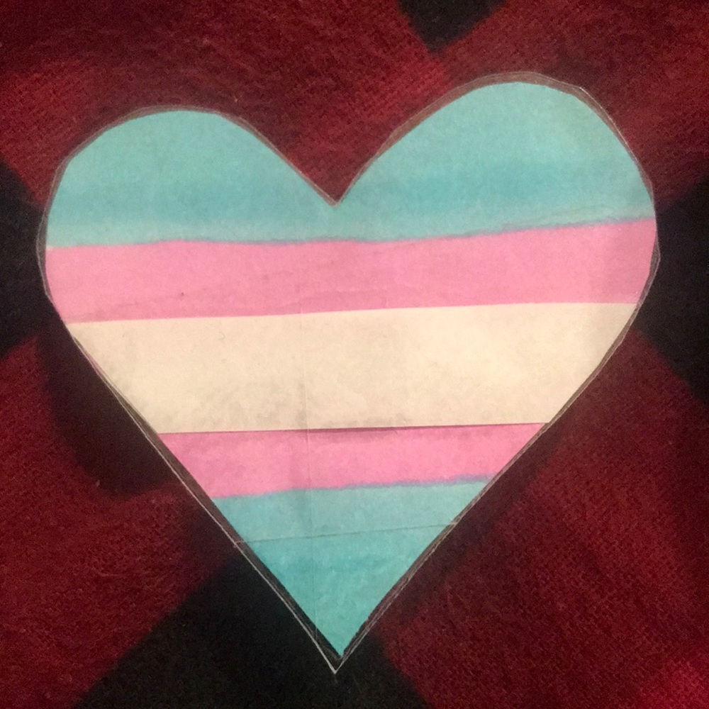 Trans flag heart